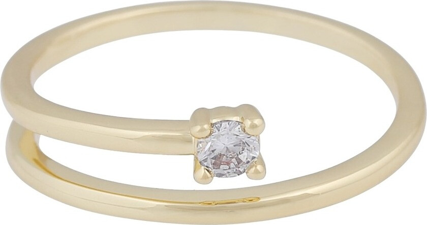 Jen Swirl Stone Ring Gold Clear S