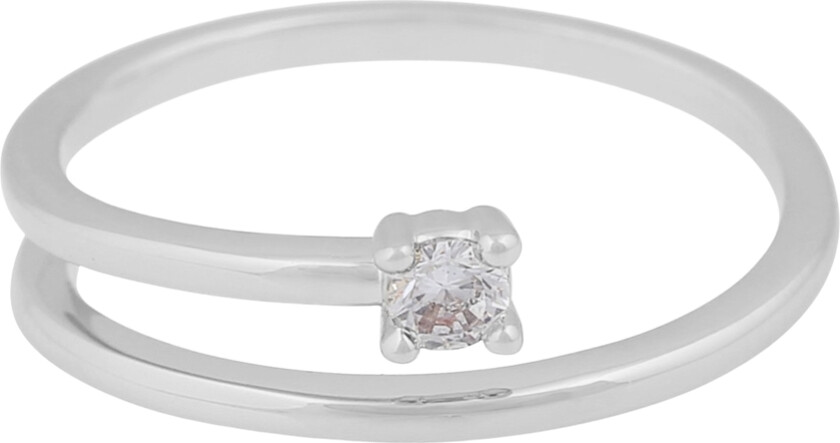 Jen Swirl Stone Ring Silver Clear S