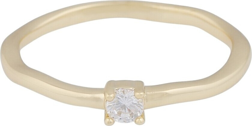 Jen Small Stone Ring Gold Clear S