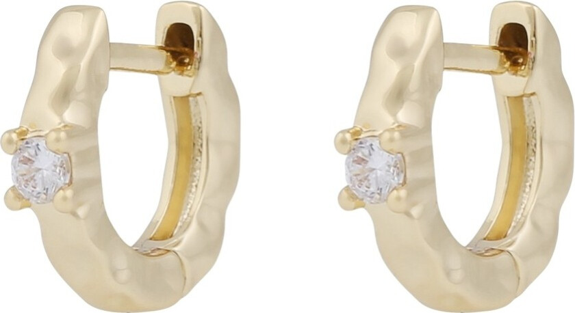 Jen Small Stone Ring Earrings Gold Clear Onesize