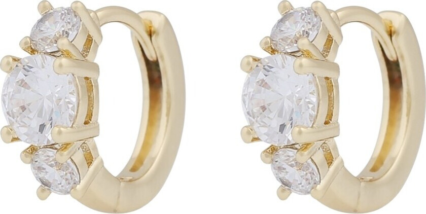 Jen Stone Ring Earrings Gold Clear Onesize