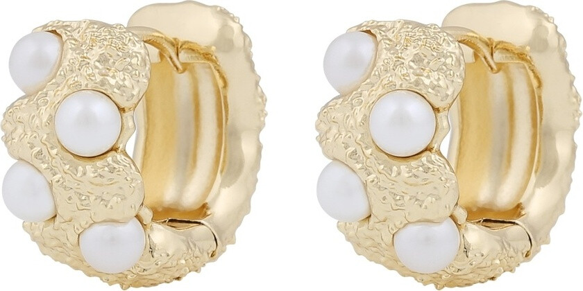 Gisele Big Ring Earrings Gold White Onesize