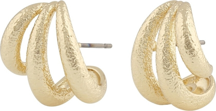 Gisele Wide Oval Earrings Plain Gold Onesize