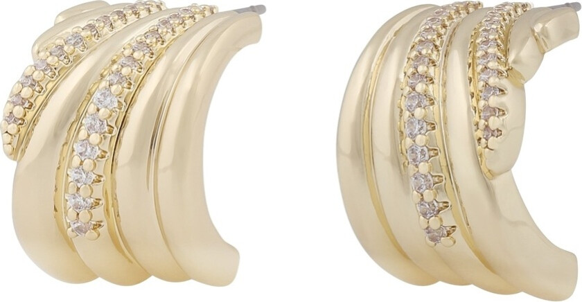 Seine Big Oval Earrings Gold Clear Onesize