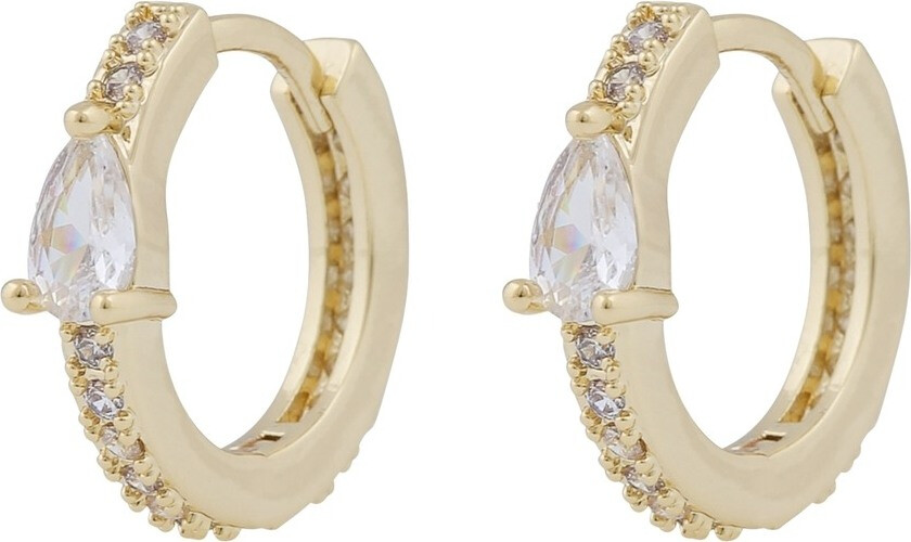 Seine Drop Ring Earrings Gold Clear Onesize