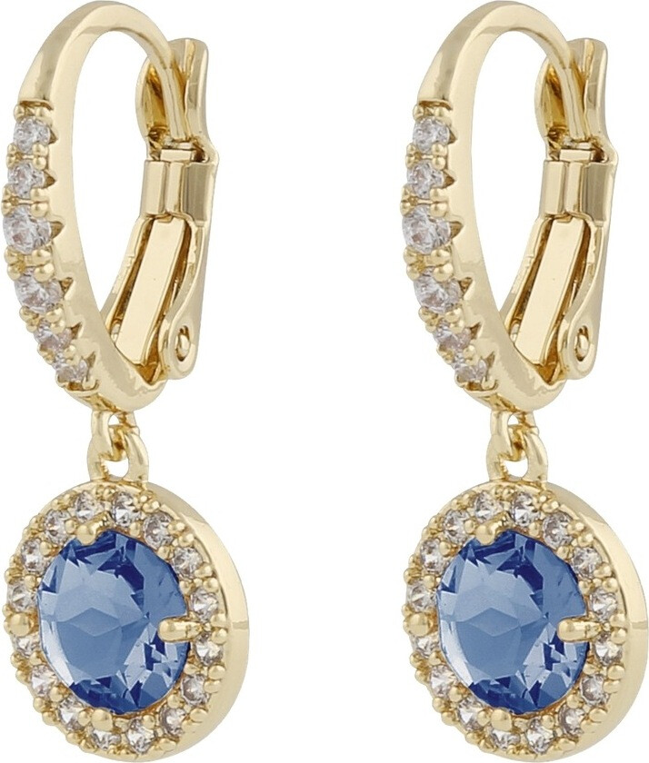 Seine Pendant Earrings Gold Light Blue Onesize