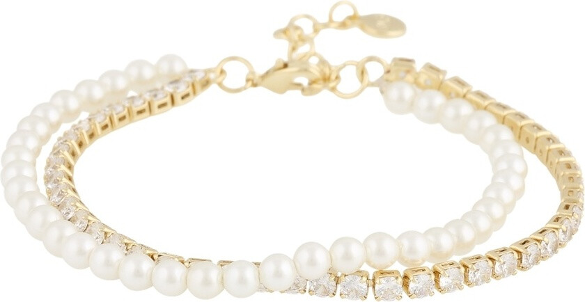 Lucy Double Bracelet Gold White Onesize