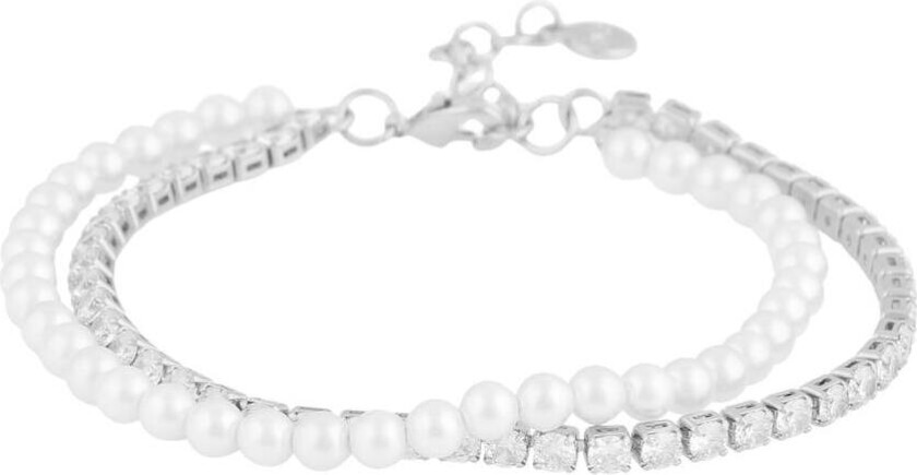 Lucy Double Bracelet Silver White Onesize