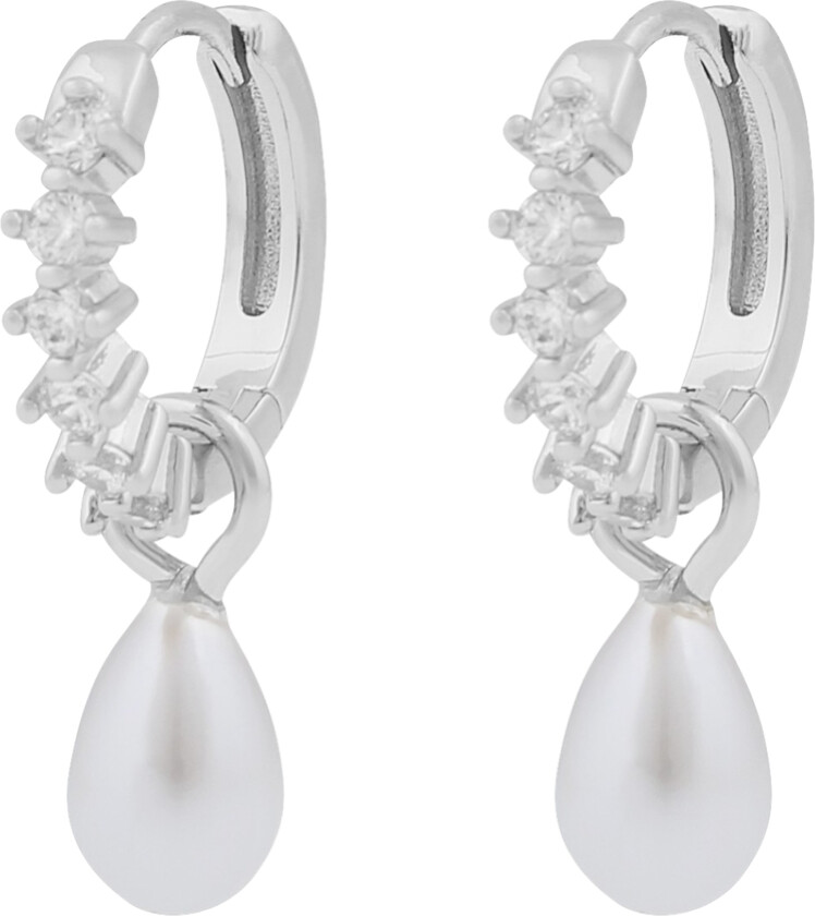 Lucy Drop Ring Pendant Earrings Silver White Onesiz