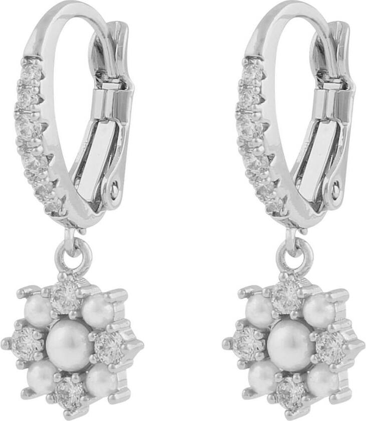 Lucy Short Pendant Earrings Silver White Onesize