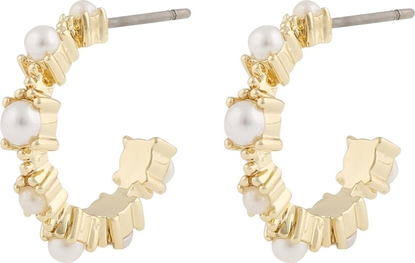 Lucy Oval Earrings Gold White Onesize