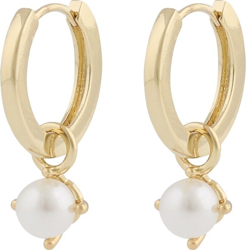 Lucy Ring Pendant Earrings Gold White Onesize