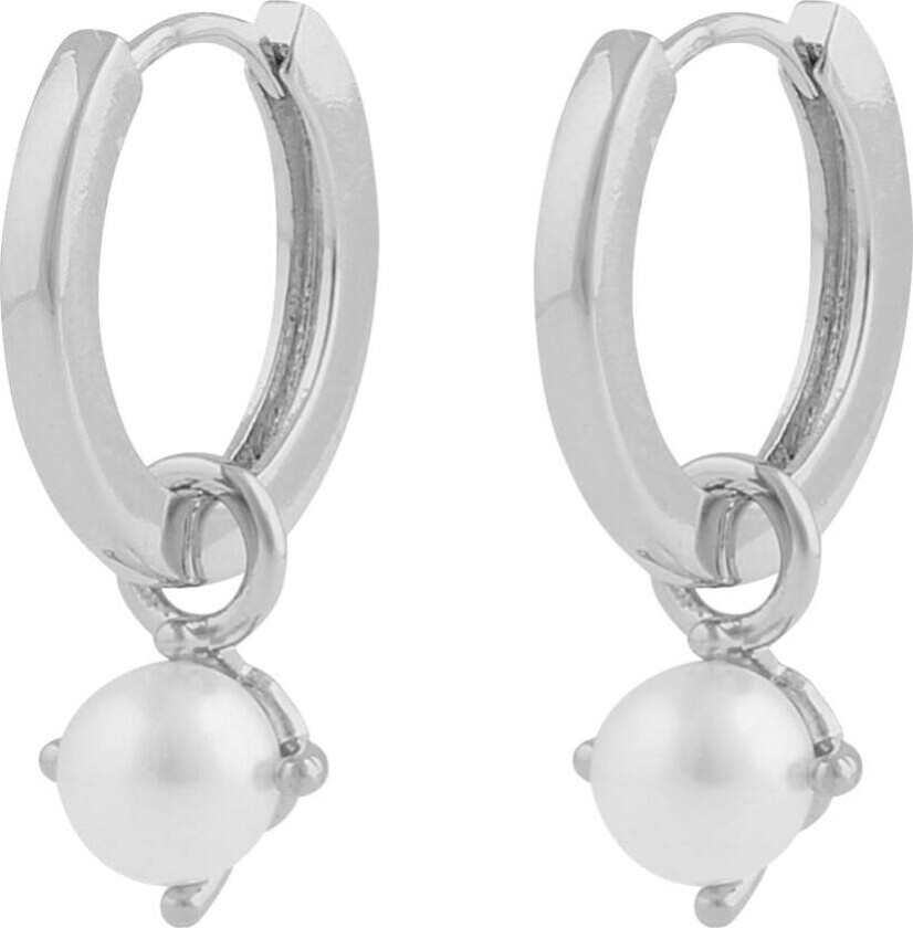 Lucy Ring Pendant Earrings Silver White Onesize