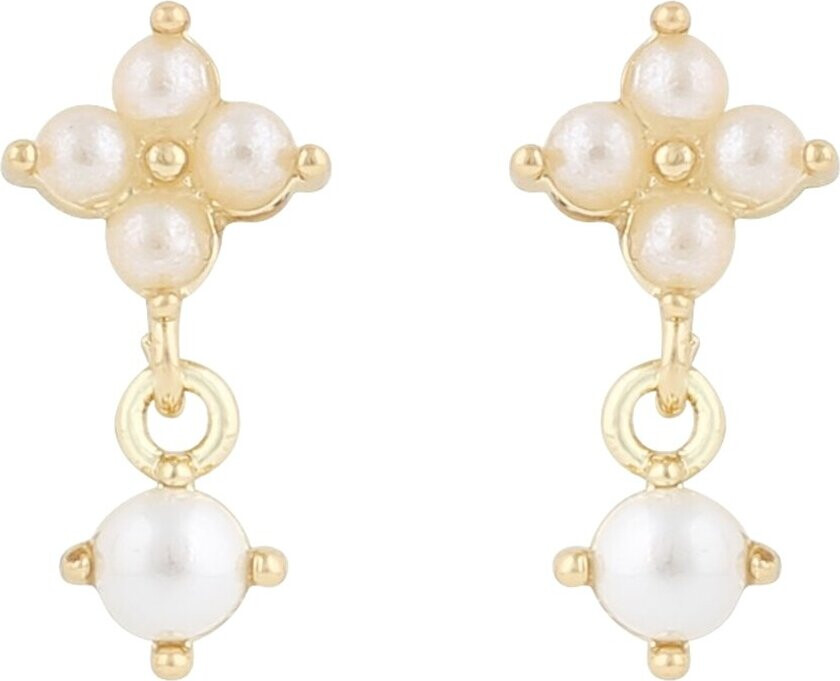 Lucy Small Earrings Gold White Onesize