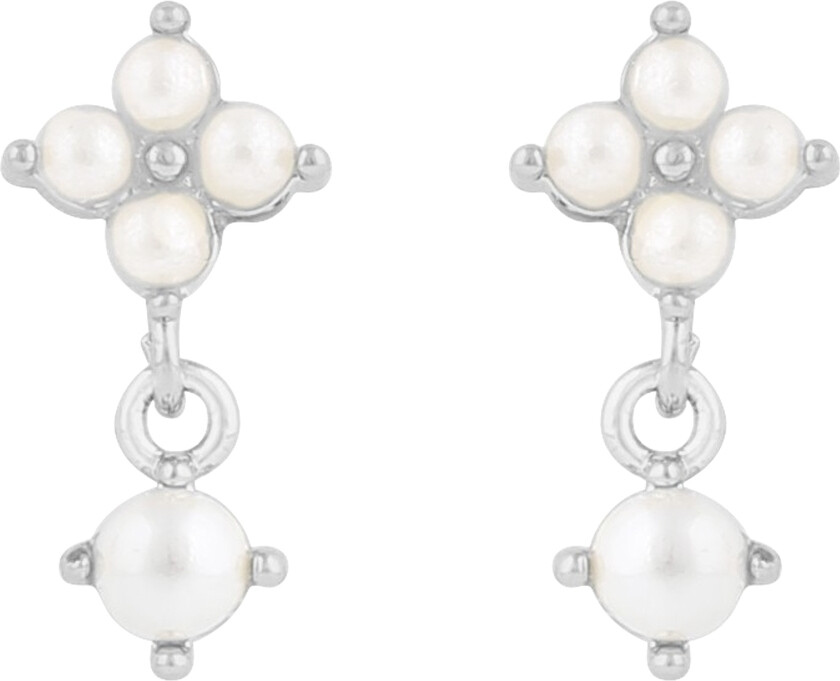 Lucy Small Earrings Silver White Onesize