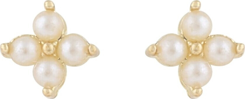 Lucy Small Earrings Gold White Onesize