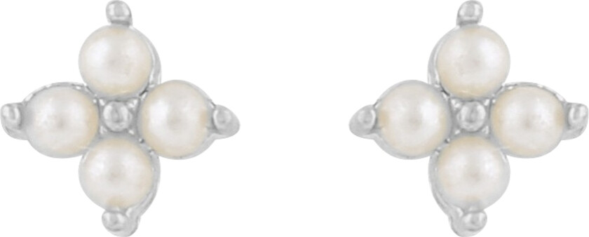 Lucy Small Earrings Silver White Onesize