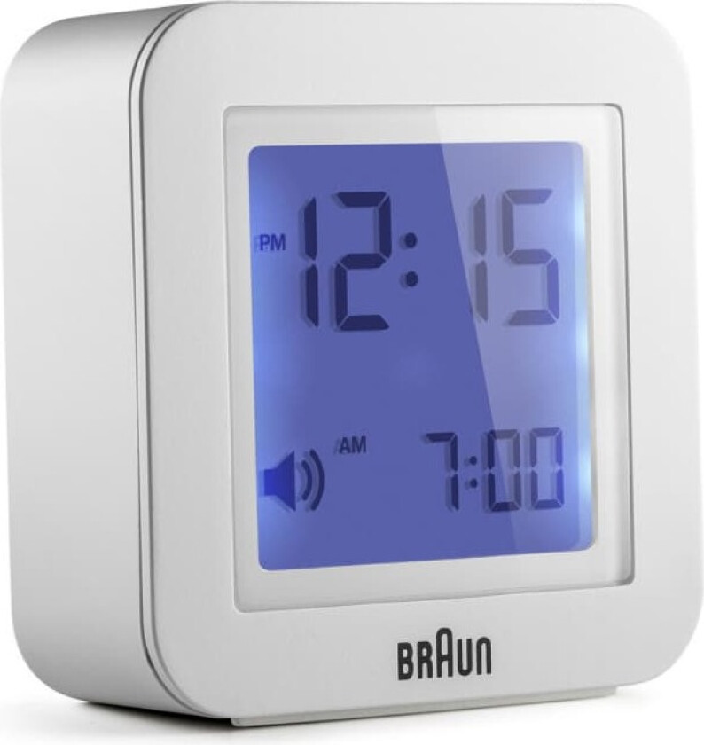 hvit liten digital vekkerklokke BNC018W