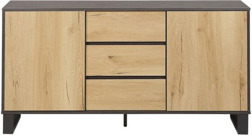 Skjenk lyst tre/svart ELDA - Tre/Natur