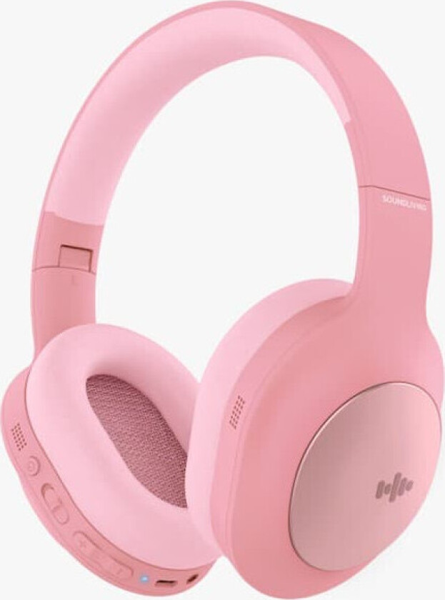 Soundliving Wave-hodetelefoner - ANC, 30 timer, USB-C - Rosa