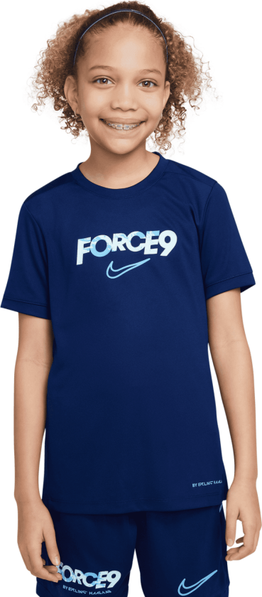 Erling Haaland Dri-FIT Academy 25 Top Short Sleeve, fotballtrøye, barn BLUE VOID/UNI BLUE