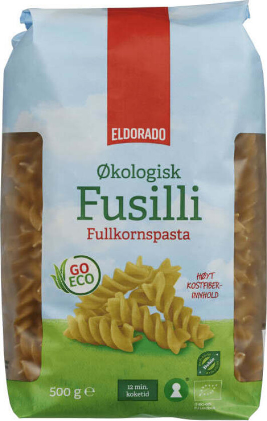 Pasta Fusilli Fullkorn Økologisk 500g