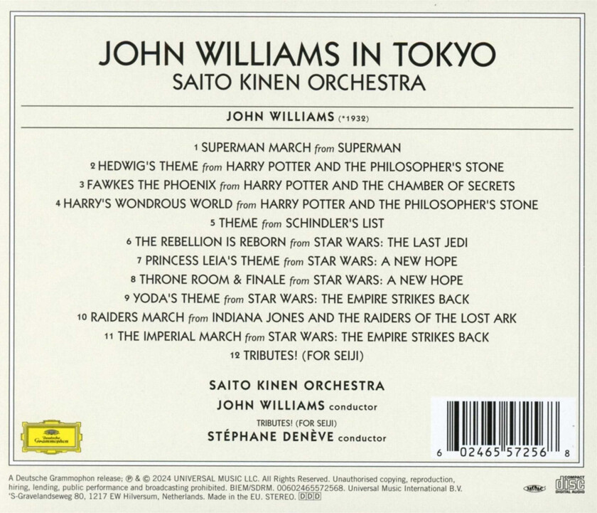 John Williams, Saito Kinen Orchestra John Williams In Tokyo CD