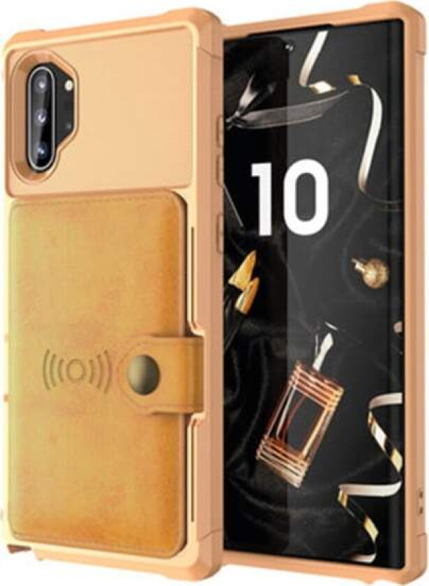 Samsung Galaxy Note10 Plus - Eksklusivt Deksel med Kortlomme Brun