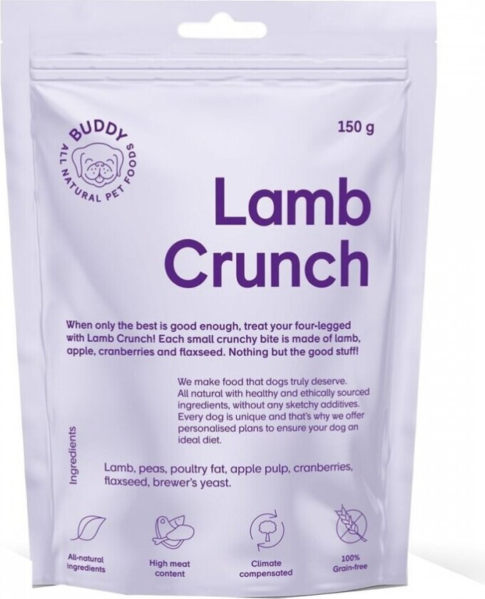 Buddy Petfoods Lamb Crunch Hundegodteri 150 g