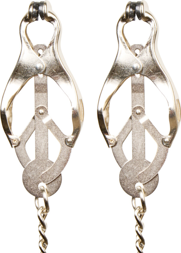 Pinch Japanese Clover Brystvorteklemmer med Kjede - Sølv