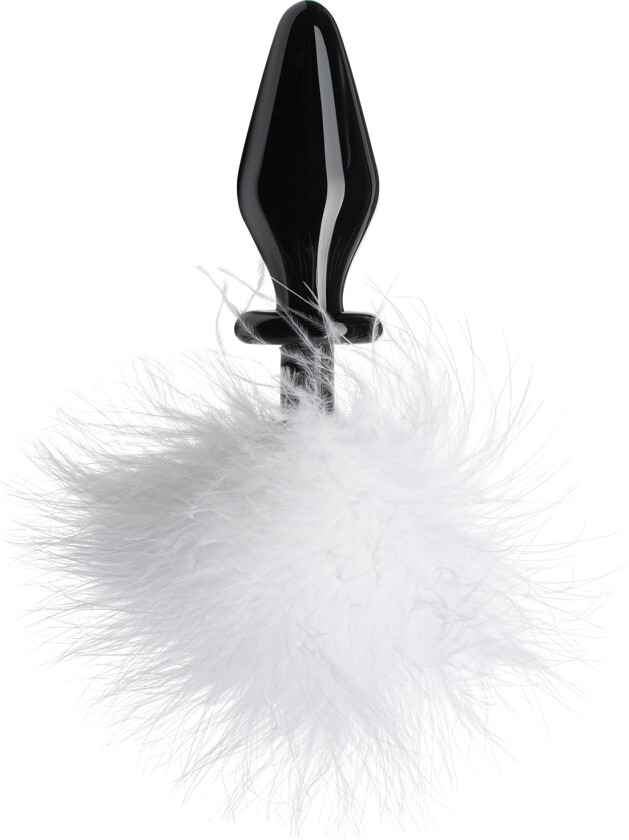 Fluffer Bunny Glass Analplugg - Hvit