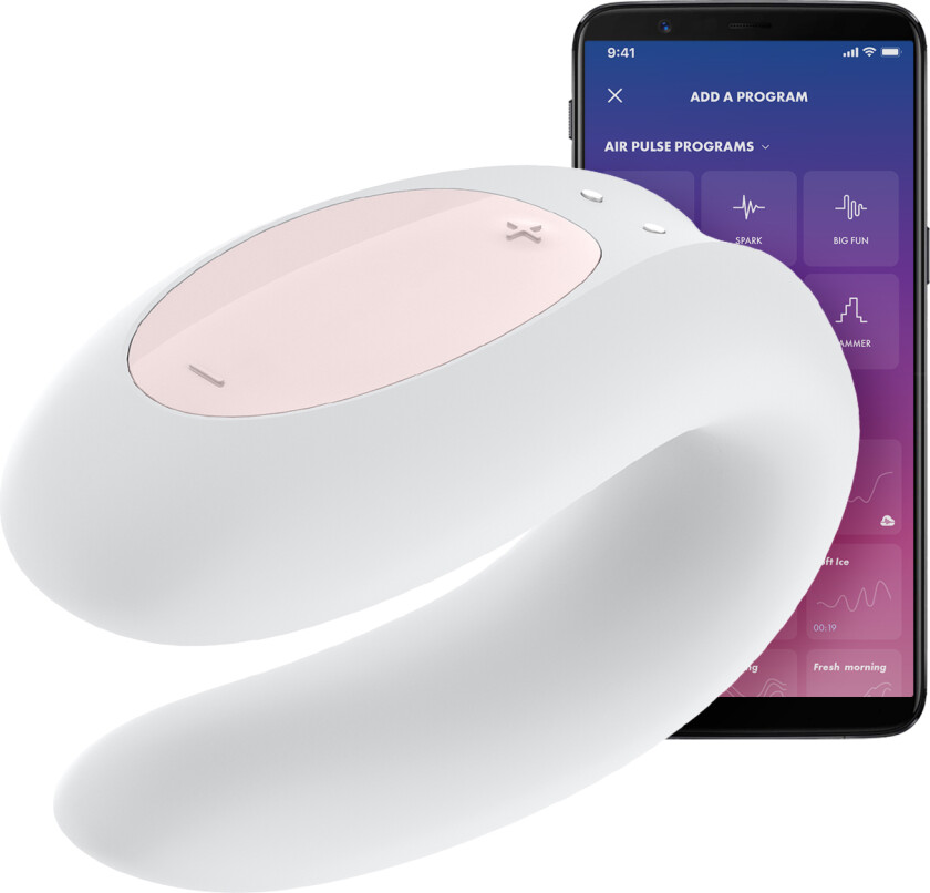 Double Joy App-Styret Par Vibrator-White - Hvit