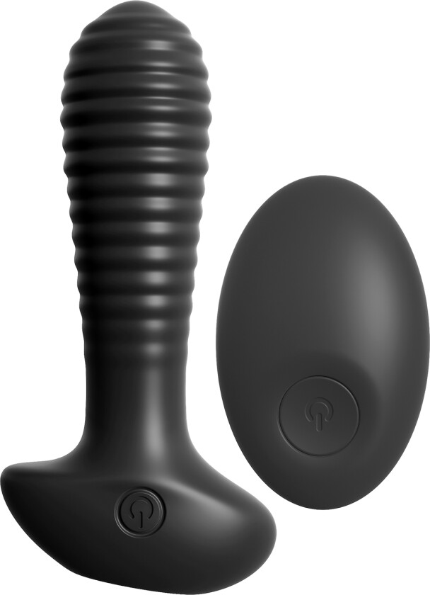 Fjernstyrt Analplugg med Riller - Svart