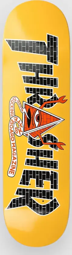 X Thrasher Pyramid Sect 8.5" Skateboard Deck gul