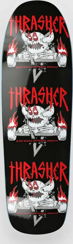 X Thrasher Monster -Gram Shaped 9.5" Skateboard Deck svart