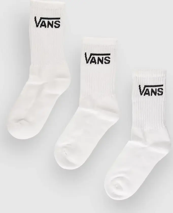 Classic Crew 6.5-10, 3Pk Sokker hvit