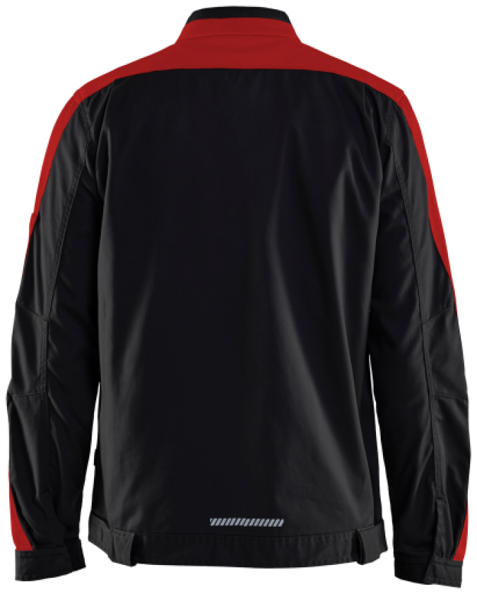 Industrijakke stretch Sort/Rød
