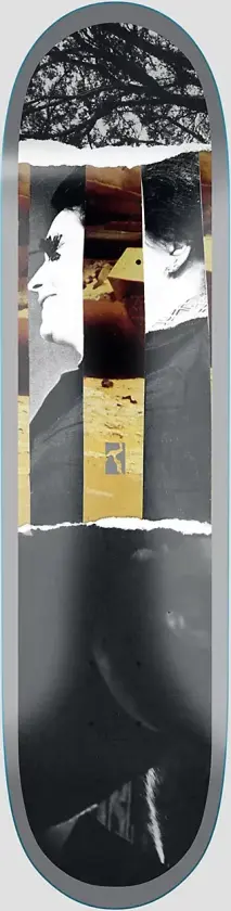 Torn Collage 1 8" High Concave Skateboard Deck mønster