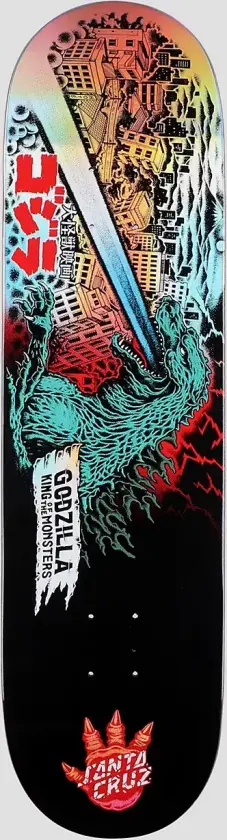 X Godzilla O'Brien Reaper 8.25" Skateboard Deck svart