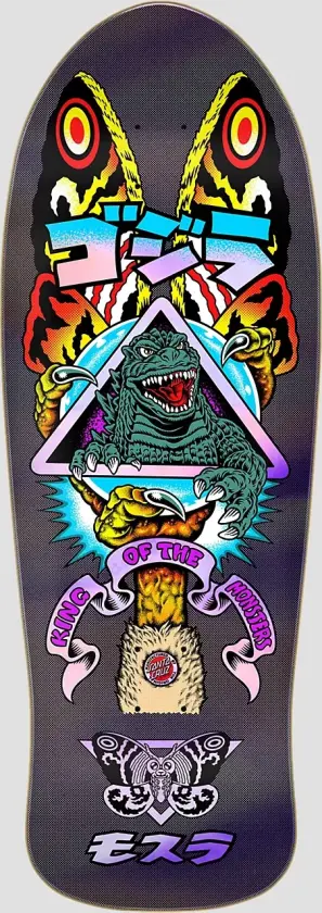 X Godzilla Mothra Natas 10.5" Skateboard Deck svart