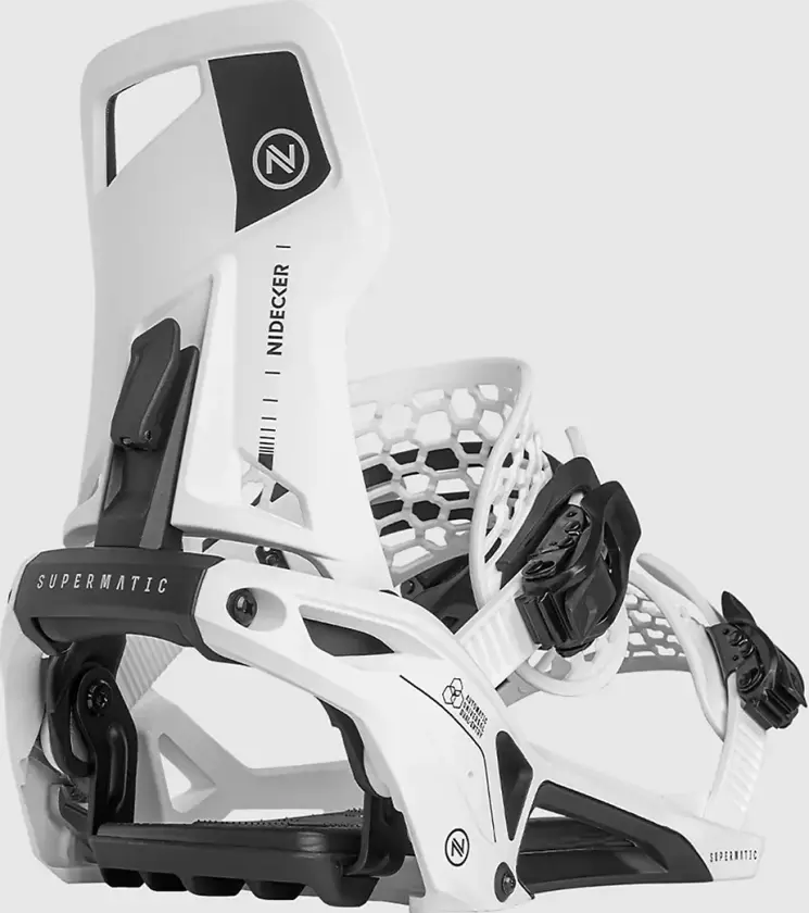 Supermatic 2025 Snowboardbinding hvit