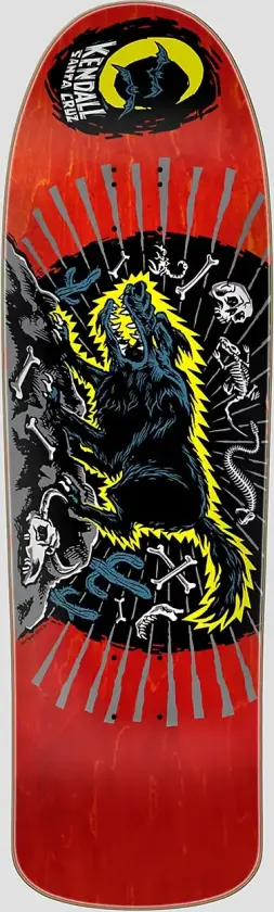 Kendall Wolf Reissue 9.25" Skateboard Deck rød