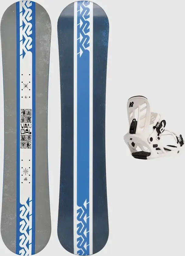 Vandal + YOU+H white M 2025 Snowboardpakke mønster