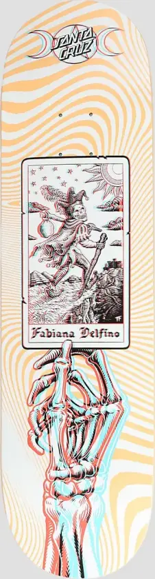 Delfino Tarot Anaglyph Pro 8.25" Skateboard Deck hvit