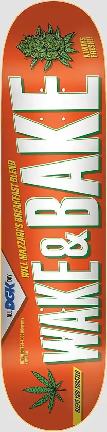 Wake&Bake Mazzari 8.25" Skateboard Deck oransj