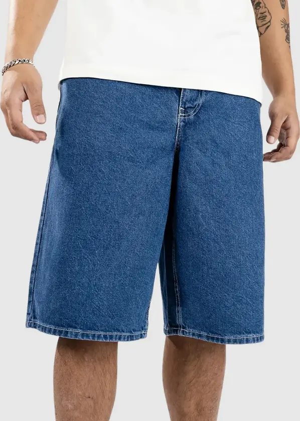 Ultra Loose Sk8 Denim W Embroidery Shorts blå