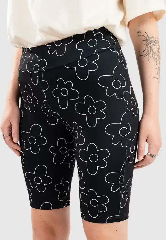 High Waist Aop Tech Cycle Shorts svart