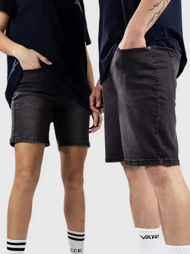 Relaxed Fit Jeans Shorts svart