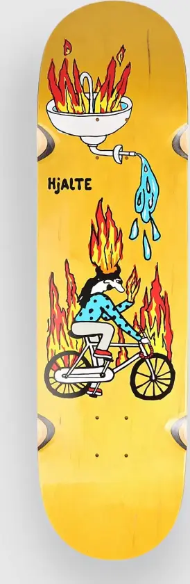 Hjalte Halberg Fire Ride Wheel Well 8.5" Skateboard Deck oransj