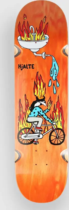 Hjalte Halberg Fire Ride Wheel 8.25" Skateboard Deck mønster